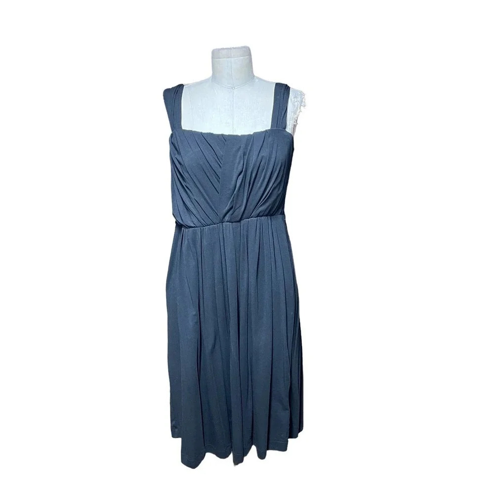 MaxMara Weekend Black Draped Sleeveless Jersey Dress Size Large